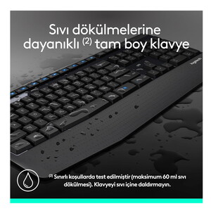 Logıtech 920-006514 Klavye Kablosuz Set Usb Siyah Q Tr Mk345 #2